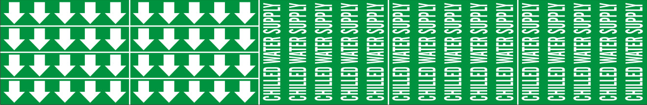 CHILLED WATER SUPPLY - PIPE MARKER WITH ARROWS - CHILLED WATER SUPPLY - PIPE MARKER WITH ARROWS, 2.25X13.5, Adhesive Vinyl