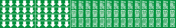 CHILLED WATER SUPPLY - PIPE MARKER WITH ARROWS