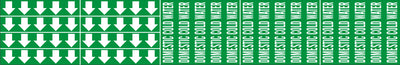 DOMESTIC COLD WATER - PIPE MARKER WITH ARROWS