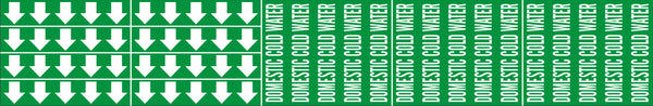 DOMESTIC COLD WATER - PIPE MARKER WITH ARROWS