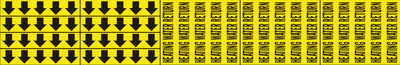 HEATING WATER RETURN - PIPE MARKER WITH ARROWS