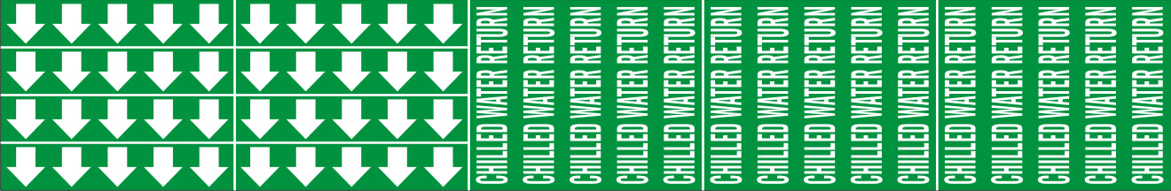 CHILLED WATER RETURN - PIPE MARKER WITH ARROWS - CHILLED WATER RETURN - PIPE MARKER WITH ARROWS, 2.25X13.5, Adhesive Vinyl