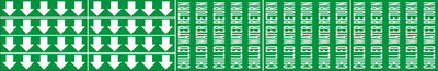 CHILLED WATER RETURN - PIPE MARKER WITH ARROWS