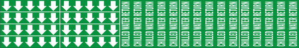 CHILLED WATER RETURN - PIPE MARKER WITH ARROWS