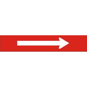 RED WITH WHITE ARROW - PIPE MARKER - RED WITH WHITE ARROW - PIPE MARKER, 3X24, Adhesive Vinyl