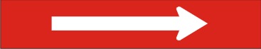 RED WITH WHITE ARROW - PIPE MARKER