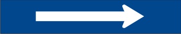 BLUE WITH WHITE ARROW - PIPE MARKER
