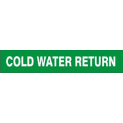 COLD WATER RETURN - PIPE MARKER - COLD WATER RETURN - PIPE MARKER, 3X24, Adhesive Vinyl
