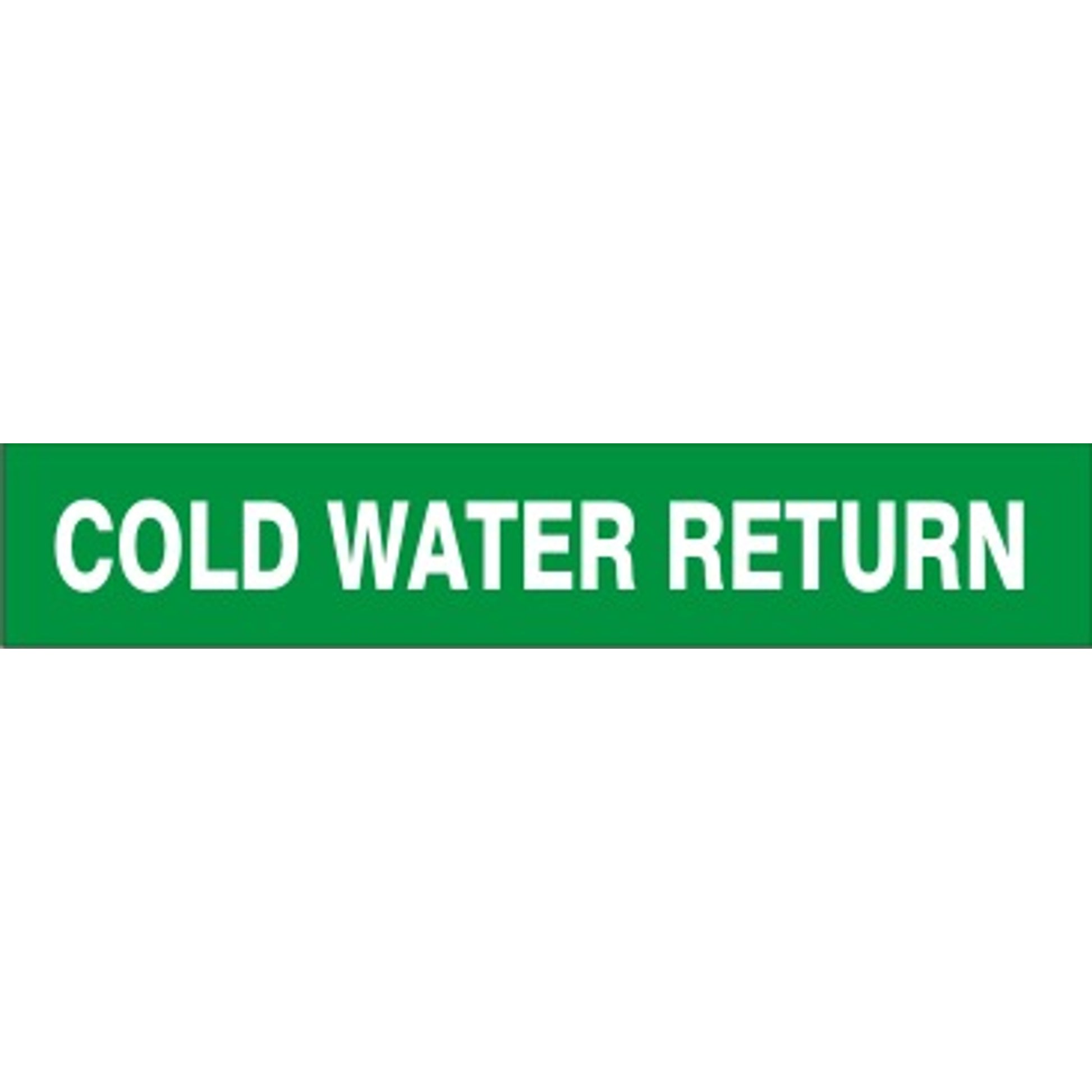 COLD WATER RETURN - PIPE MARKER - COLD WATER RETURN - PIPE MARKER, 3X24, Adhesive Vinyl