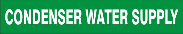 CONDENSER WATER SUPPLY - PIPE MARKER