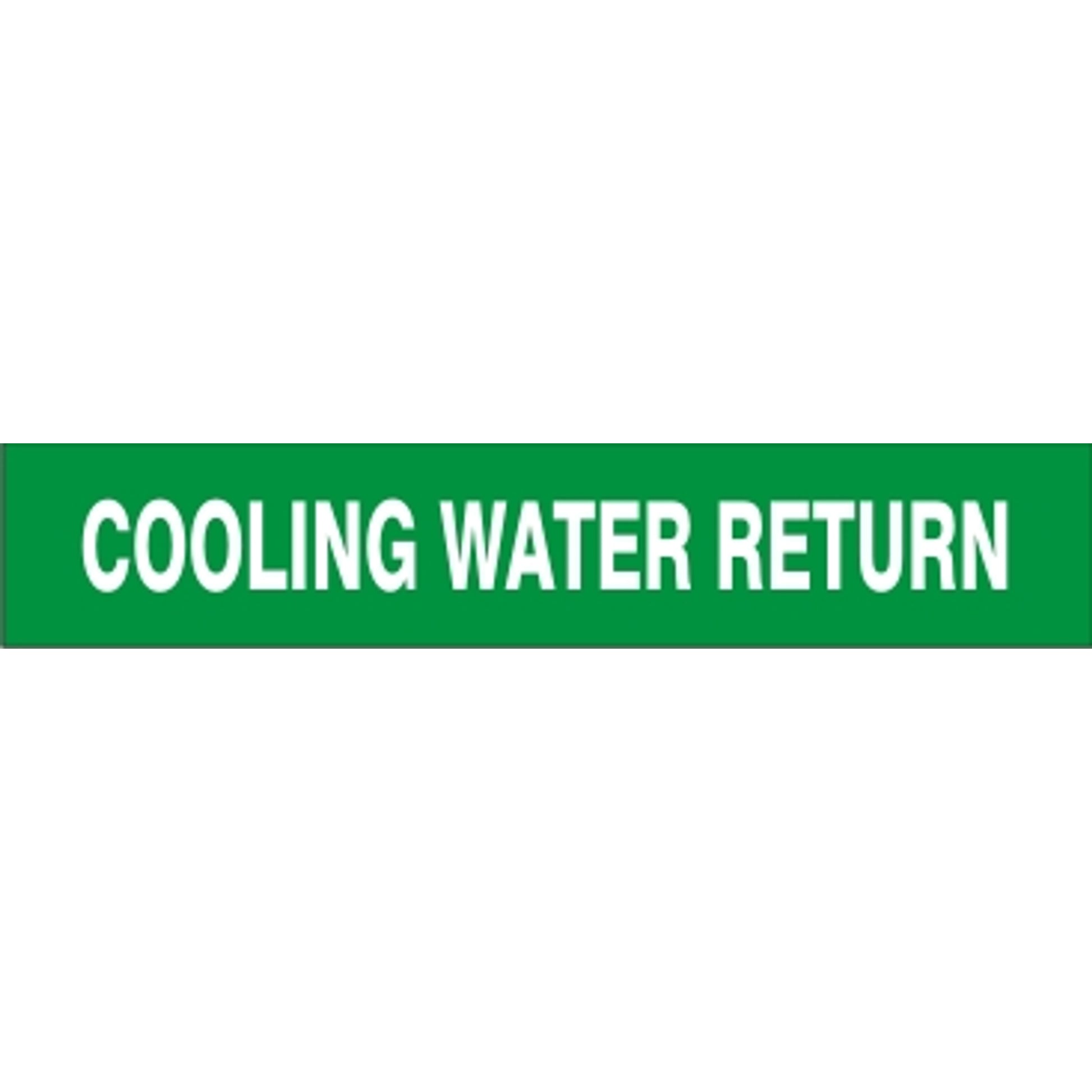 COOLING WATER RETURN - PIPE MARKER - COOLING WATER RETURN - PIPE MARKER, 3X24, Adhesive Vinyl
