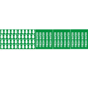 FRESH WATER - PIPE MARKER WITH ARROWS - FRESH WATER - PIPE MARKER WITH ARROWS, 2.25X13.5, Adhesive Vinyl