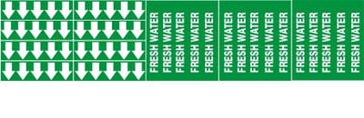 FRESH WATER - PIPE MARKER WITH ARROWS