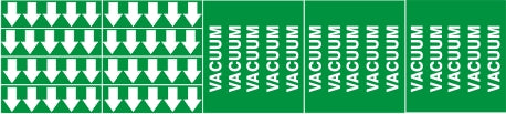 VACUUM - PIPE MARKER WITH ARROWS - VACUUM - PIPE MARKER WITH ARROWS, 2.25X13.5, Adhesive Vinyl