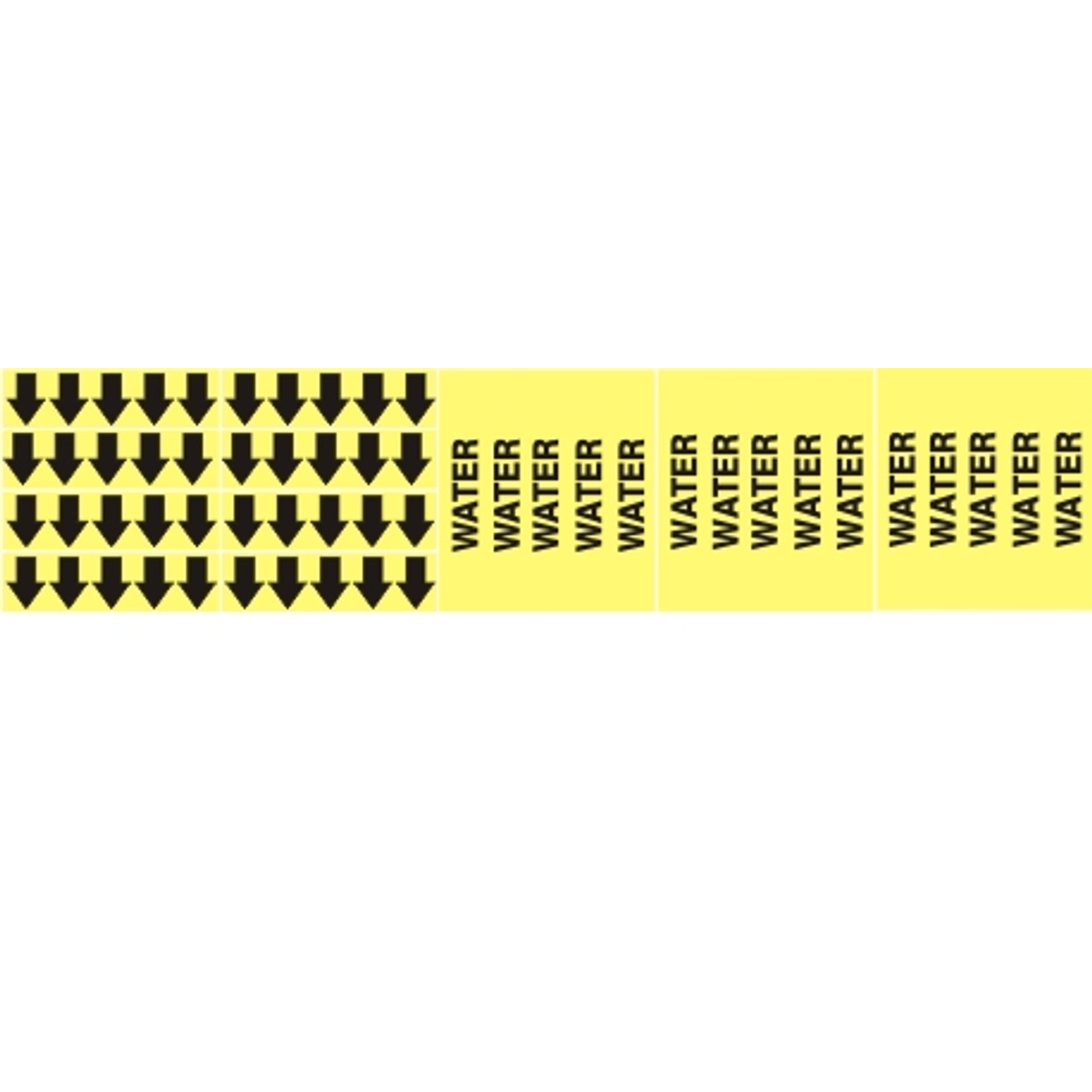 WATER - PIPE MARKER WITH ARROWS - WATER - PIPE MARKER WITH ARROWS, 2.25X13.5, Adhesive Vinyl