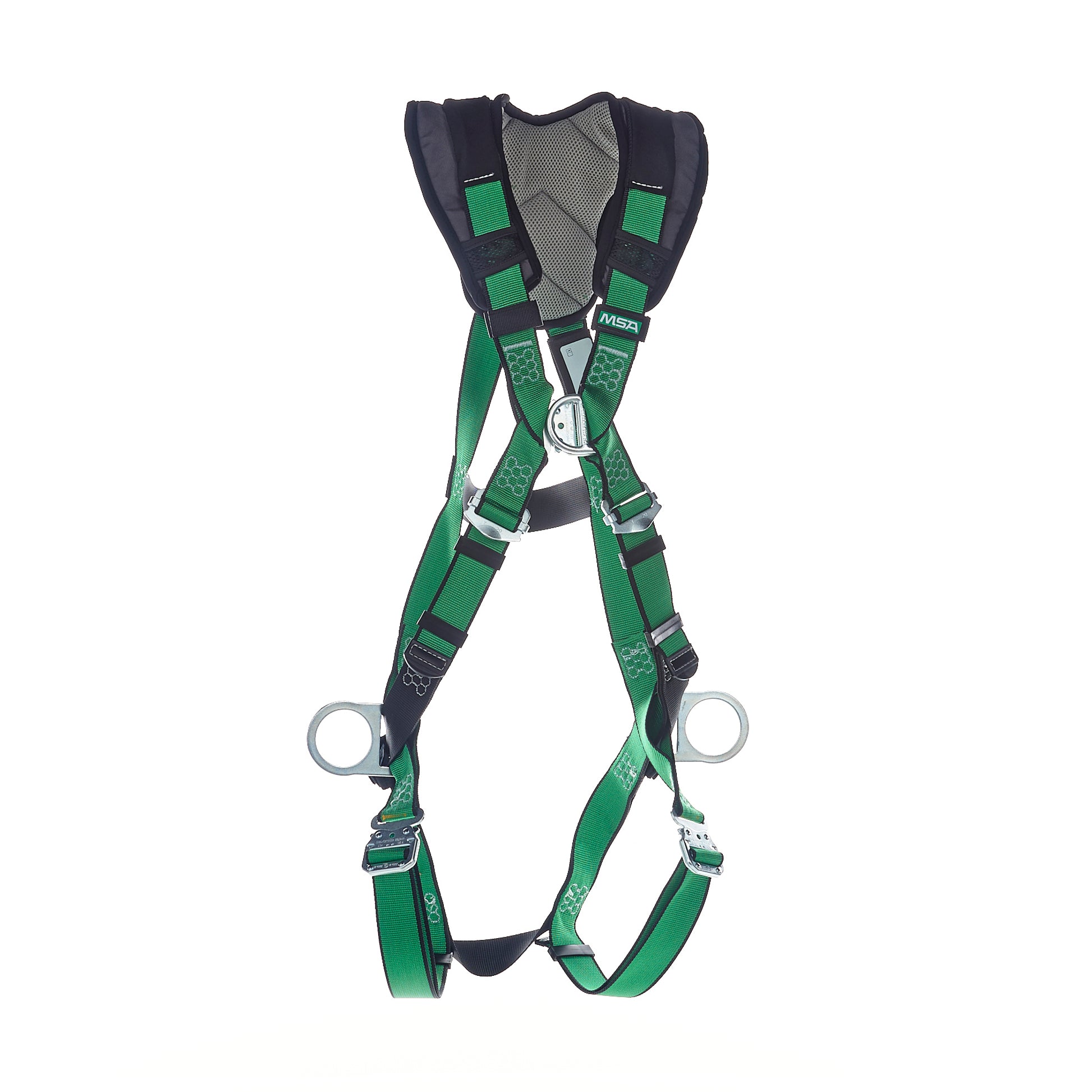 MSA V-FORM+ Harness w/Back, Front & Side D-Rings - Quick Connect Leg Straps - Super Extra Large - 10206147