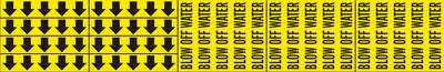 BLOW OFF WATER - PIPE MARKER WITH ARROWS