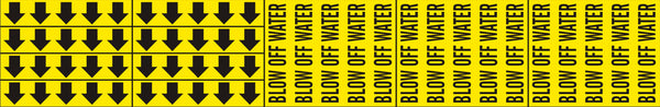 BLOW OFF WATER - PIPE MARKER WITH ARROWS