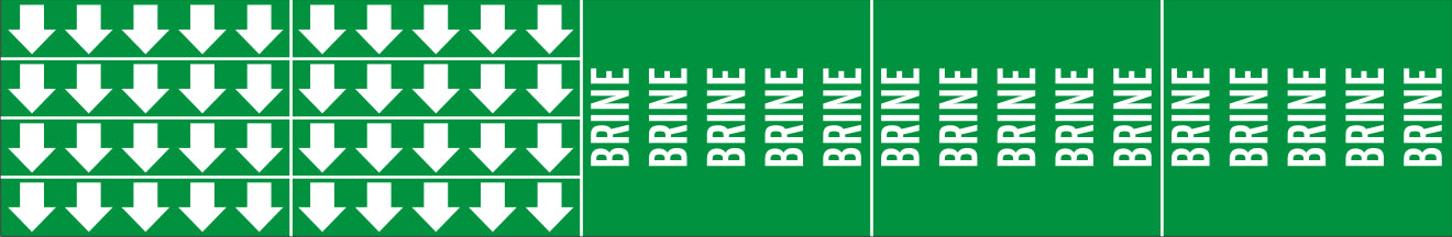 BRINE - PIPE MARKER WITH ARROWS - BRINE - PIPE MARKER WITH ARROWS, 2.25X13.5, Adhesive Vinyl