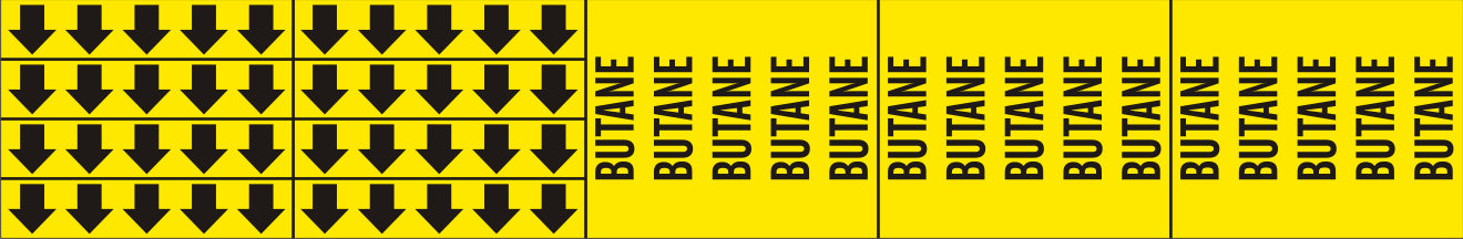 BUTANE - PIPE MARKER WITH ARROWS - BUTANE - PIPE MARKER WITH ARROWS, 2.25X13.5, Adhesive Vinyl