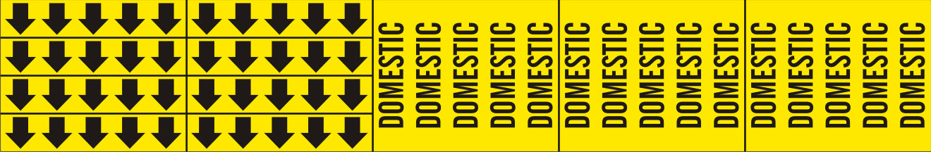 DOMESTIC - PIPE MARKER WITH ARROWS - DOMESTIC - PIPE MARKER WITH ARROWS, 2.25X13.5, Adhesive Vinyl