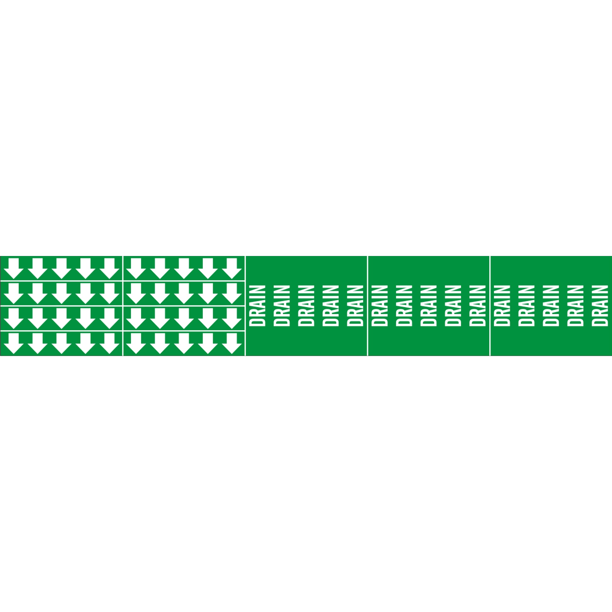 DRAIN - PIPE MARKER WITH ARROWS - DRAIN - PIPE MARKER WITH ARROWS, 2.25X13.5, Adhesive Vinyl