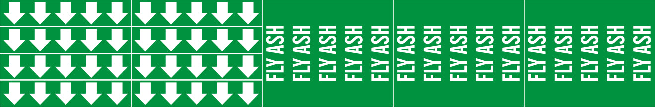 FLY ASH  - PIPE MARKER WITH ARROWS - FLY ASH  - PIPE MARKER WITH ARROWS, 2.25X13.5, Adhesive Vinyl