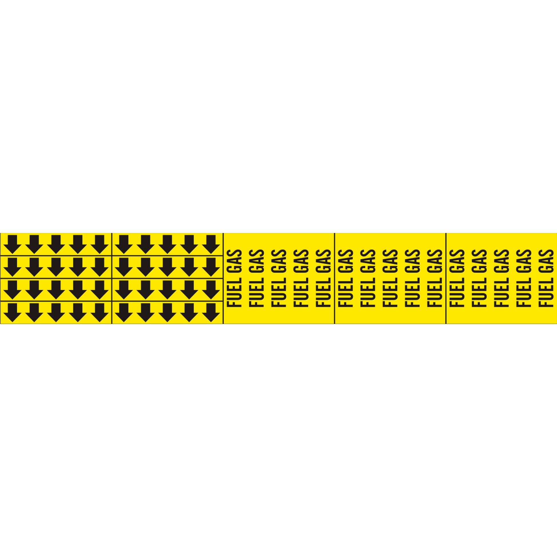 FUEL GAS - PIPE MARKER WITH ARROWS - FUEL GAS - PIPE MARKER WITH ARROWS, 2.25X13.5, Adhesive Vinyl