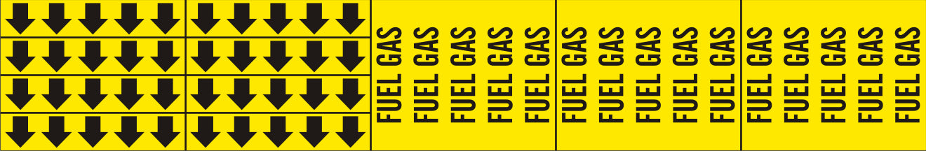 FUEL GAS - PIPE MARKER WITH ARROWS - FUEL GAS - PIPE MARKER WITH ARROWS, 2.25X13.5, Adhesive Vinyl