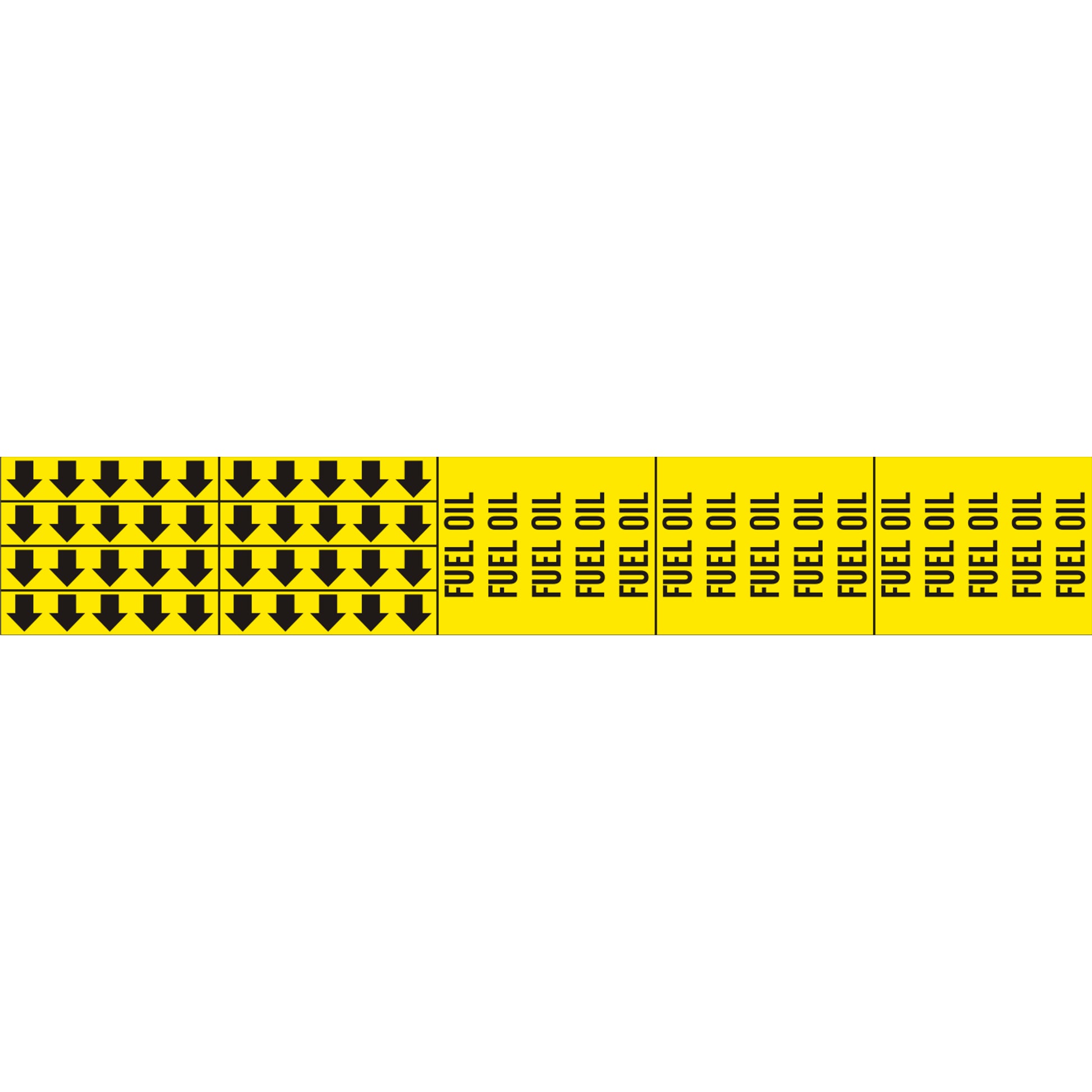 FUEL OIL - PIPE MARKER WITH ARROWS - FUEL OIL - PIPE MARKER WITH ARROWS, 2.25X13.5, Adhesive Vinyl
