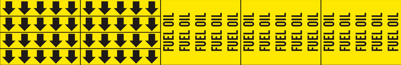 FUEL OIL - PIPE MARKER WITH ARROWS - FUEL OIL - PIPE MARKER WITH ARROWS, 2.25X13.5, Adhesive Vinyl