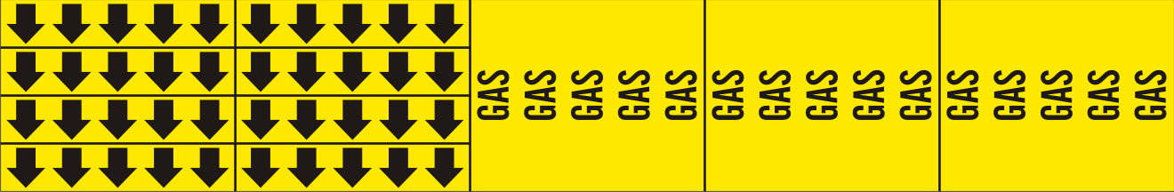 GAS - PIPE MARKER WITH ARROWS - GAS - PIPE MARKER WITH ARROWS, 2.25X13.5, Adhesive Vinyl