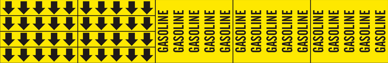 GASOLINE - PIPE MARKER WITH ARROWS - GASOLINE - PIPE MARKER WITH ARROWS, 2.25X13.5, Adhesive Vinyl