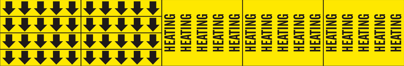 HEATING - PIPE MARKER WITH ARROWS - HEATING - PIPE MARKER WITH ARROWS, 2.25X13.5, Adhesive Vinyl