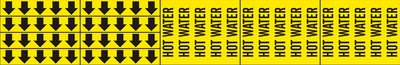HOT WATER - PIPE MARKER WITH ARROWS