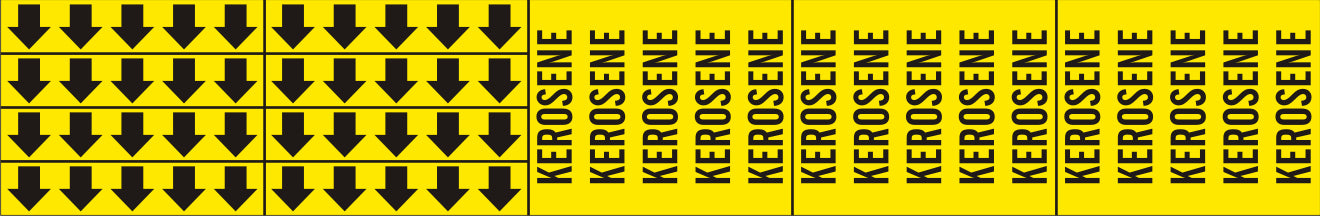 KEROSENE - PIPE MARKER WITH ARROWS - KEROSENE - PIPE MARKER WITH ARROWS, 2.25X13.5, Adhesive Vinyl