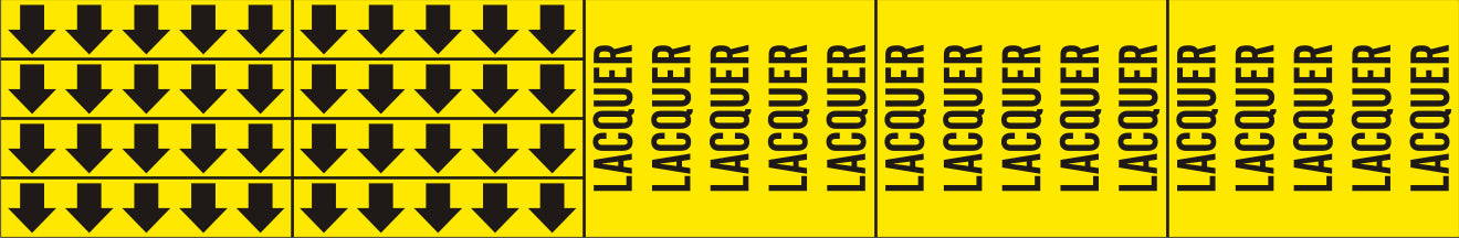 LACQUER - PIPE MARKER WITH ARROWS - LACQUER - PIPE MARKER WITH ARROWS, 2.25X13.5, Adhesive Vinyl