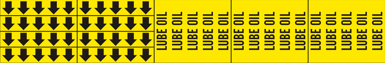 LUBE OIL - PIPE MARKER WITH ARROWS - LUBE OIL - PIPE MARKER WITH ARROWS, 2.25X13.5, Adhesive Vinyl