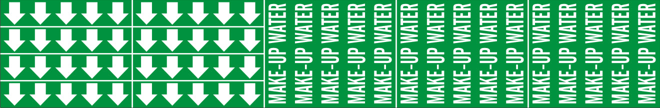 MAKE-UP WATER - PIPE MARKER WITH ARROWS - MAKE-UP WATER - PIPE MARKER WITH ARROWS, 2.25X13.5, Adhesive Vinyl