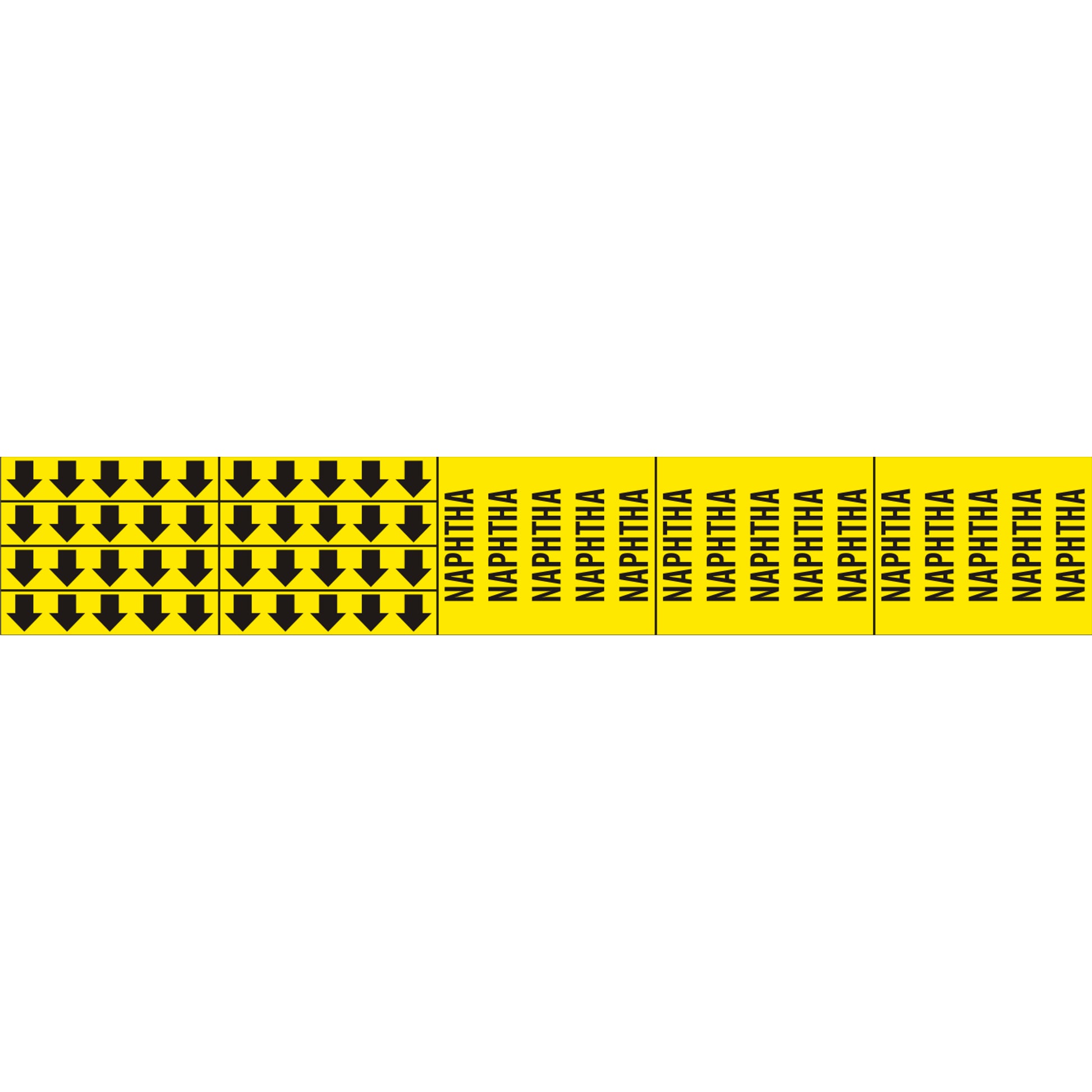 NAPHTHA - PIPE MARKER WITH ARROWS - NAPHTHA - PIPE MARKER WITH ARROWS, 2.25X13.5, Adhesive Vinyl