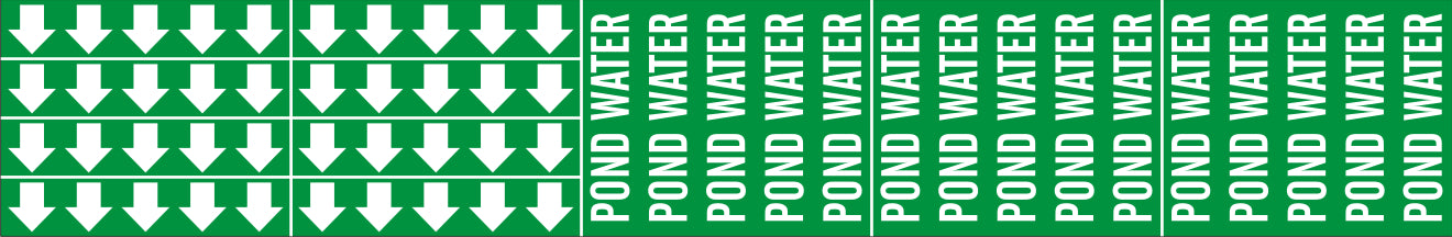 POND WATER - PIPE MARKER WITH ARROWS - POND WATER - PIPE MARKER WITH ARROWS, 2.25X13.5, Adhesive Vinyl
