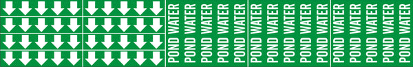 POND WATER - PIPE MARKER WITH ARROWS
