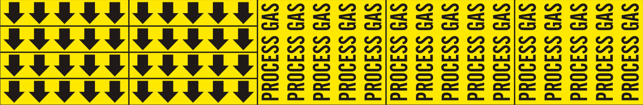 PROCESS GAS - PIPE MARKER WITH ARROWS - PROCESS GAS - PIPE MARKER WITH ARROWS, 2.25X13.5, Adhesive Vinyl