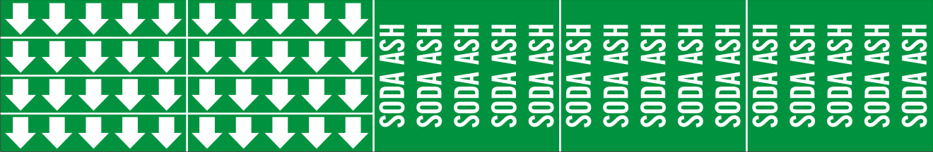 SODA ASH - PIPE MARKER WITH ARROWS - SODA ASH - PIPE MARKER WITH ARROWS, 2.25X13.5, Adhesive Vinyl