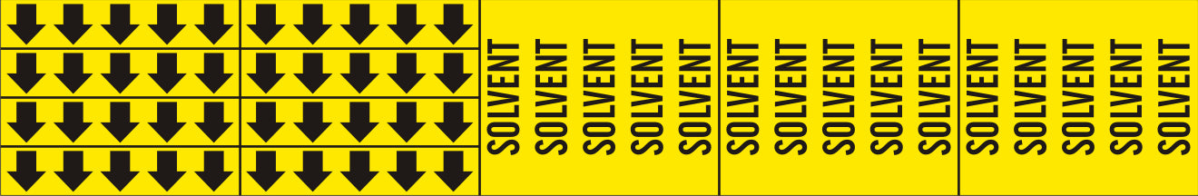 SOLVENT - PIPE MARKER WITH ARROWS - SOLVENT - PIPE MARKER WITH ARROWS, 2.25X13.5, Adhesive Vinyl
