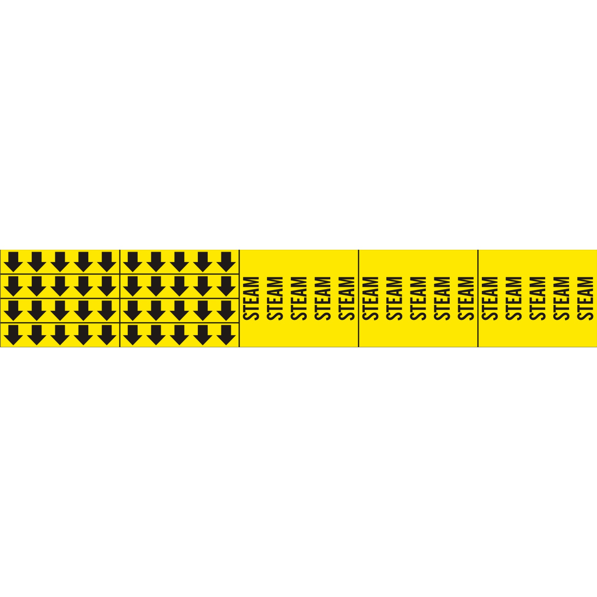STEAM - PIPE MARKER WITH ARROWS - STEAM - PIPE MARKER WITH ARROWS, 2.25X13.5, Adhesive Vinyl