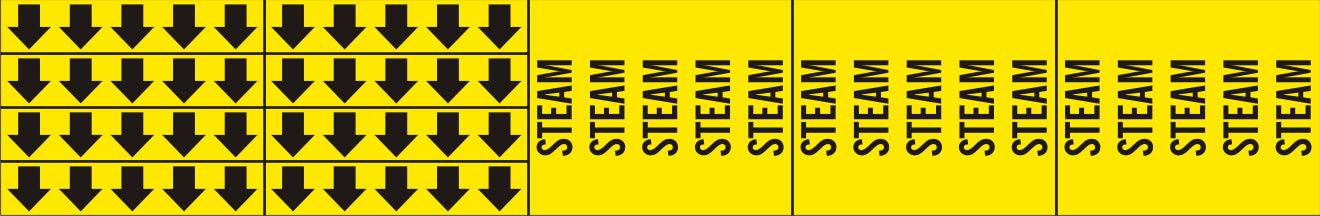 STEAM - PIPE MARKER WITH ARROWS - STEAM - PIPE MARKER WITH ARROWS, 2.25X13.5, Adhesive Vinyl