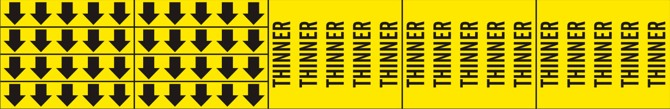 THINNER - PIPE MARKER WITH ARROWS - THINNER - PIPE MARKER WITH ARROWS, 2.25X13.5, Adhesive Vinyl