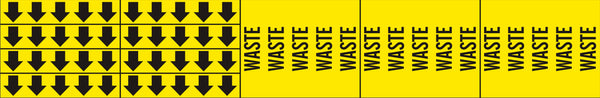 WASTE - PIPE MARKER WITH ARROWS