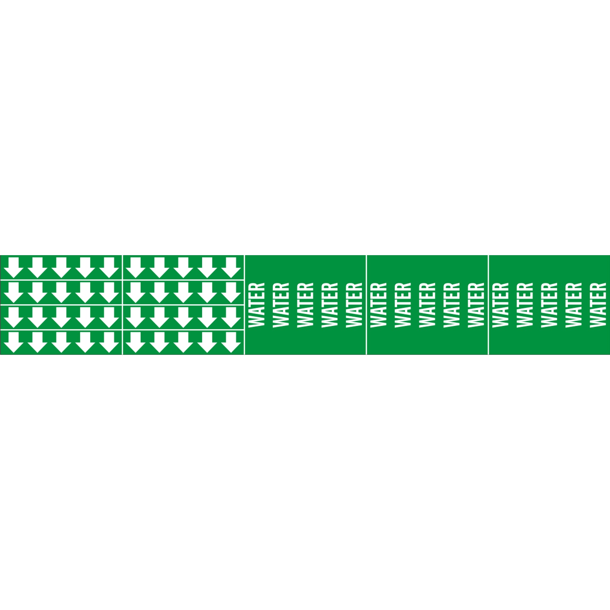 WATER - PIPE MARKER WITH ARROWS - WATER - PIPE MARKER WITH ARROWS, 2.25X13.5, Adhesive Vinyl